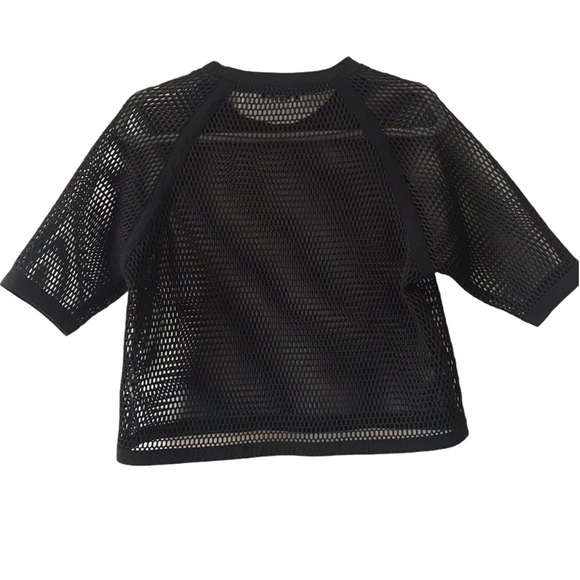 CO+CO By Coco Rocha Black Mesh Cropped Boxy Top - Picture 2 of 7